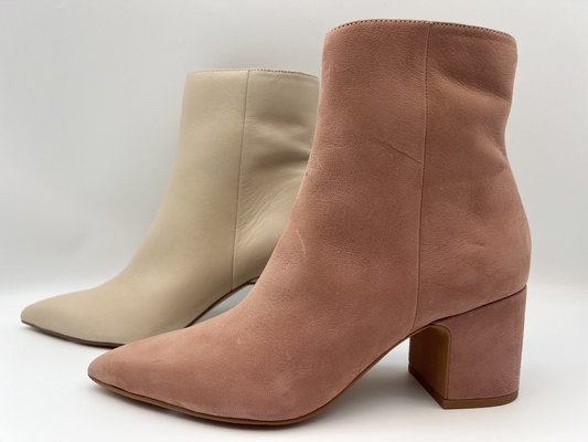 botas con la cremallera del metal YKK, botas de cuero auténticas del tobillo de la punta puntiaguda de las mujeres del vestido del nappa suave