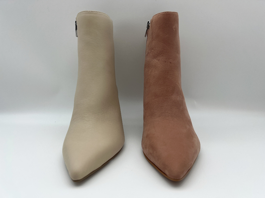 botas con la cremallera del metal YKK, botas de cuero auténticas del tobillo de la punta puntiaguda de las mujeres del vestido del nappa suave