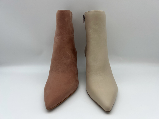 botas con la cremallera del metal YKK, botas de cuero auténticas del tobillo de la punta puntiaguda de las mujeres del vestido del nappa suave