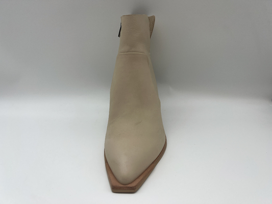 botas para mujer de cuero del tobillo del vestido del nappa bicolor suave con la cremallera metálica, cuña del ABS con el outsole de TPR
