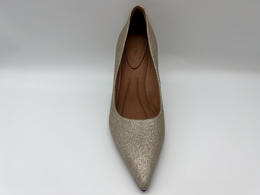 los zapatos para mujer del brillo del lt oro estilete de 3 pulgadas cerraron a Toe High Heel