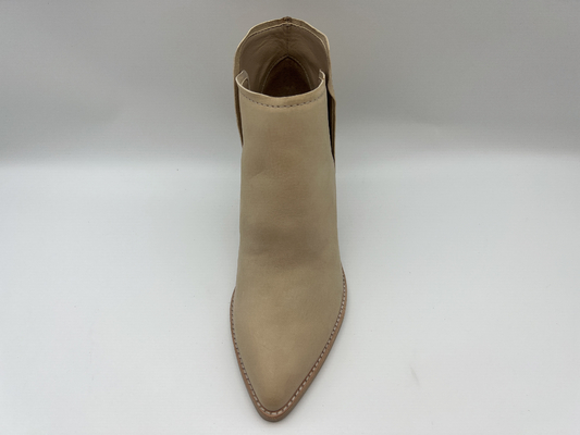 Resbalón para mujer en botas de vestir de tacón alto de cuero genuino, botines de moda rosa