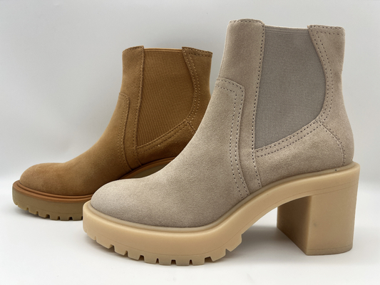 Una pieza principal redonda del outsole de TPR, botas para mujer del vestido del ante suave de la vaca, ningún diseño elástico de la cremallera