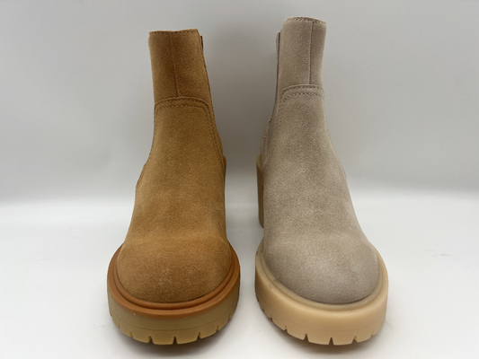 Una pieza principal redonda del outsole de TPR, botas para mujer del vestido del ante suave de la vaca, ningún diseño elástico de la cremallera