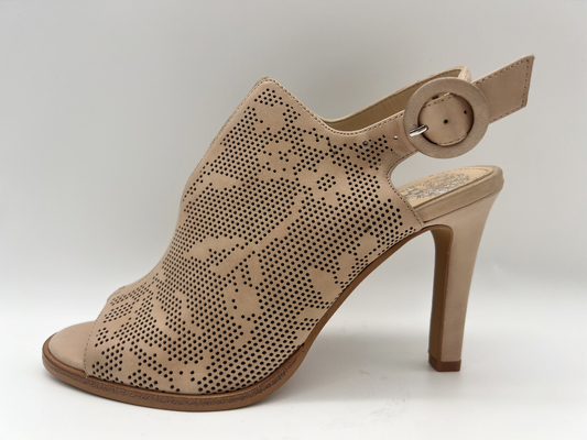 Brown/los zapatos de ante beige abre las sandalias de Toe Round Toe Stiletto Heel
