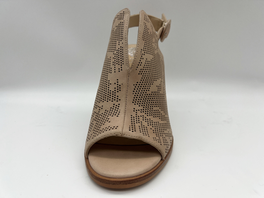 Brown/los zapatos de ante beige abre las sandalias de Toe Round Toe Stiletto Heel
