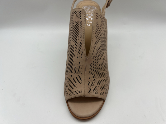 Brown/los zapatos de ante beige abre las sandalias de Toe Round Toe Stiletto Heel