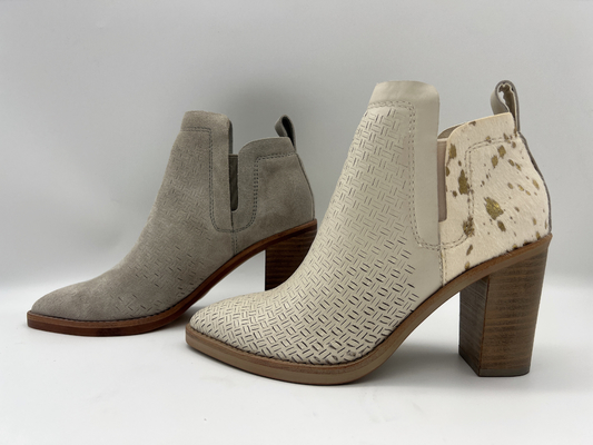 Talón del ABS con el outsole de TPR, el ante suave de la grieta y las botas para mujer de cuero del tobillo del vestido del pelo metálico