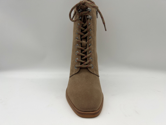 Del cordón las botas para mujer del tobillo del tacón alto para arriba, ante suave de la vaca con la guarnición termal de la felpa, mujeres impermeabilizan botas del invierno