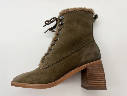 Botas antideslizantes impermeables del vestido del invierno del zapato con cordones de las mujeres, ante suave de la vaca con la guarnición de alta calidad de la felpa