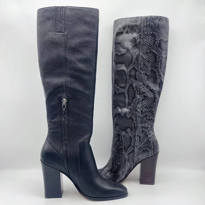 La ronda Toe Ankle Boots High Heel de las mujeres de lujo con la costura suave del bordado
