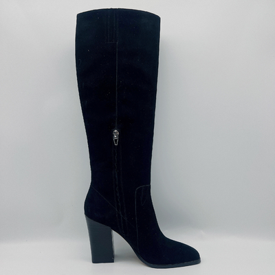 Cuadrado de cuero negro Toe Ankle Boots/altas botas del tobillo de las mujeres