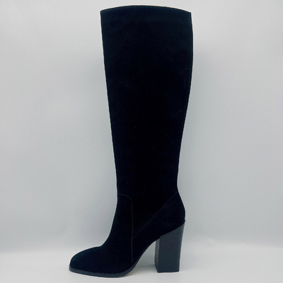 Cuadrado de cuero negro Toe Ankle Boots/altas botas del tobillo de las mujeres
