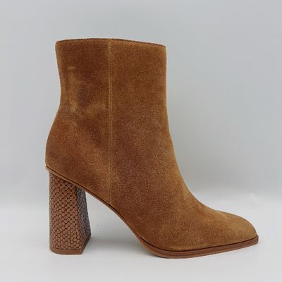 Botas elegantes del tobillo del ante de las señoras del OEM del ODM de Toe Leather Ankle Boots del cuadrado
