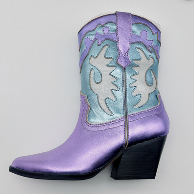 #6 - el vestido de cuero para mujer #11 patea el SGS señalado las señoras púrpuras de Toe Ankle Boots