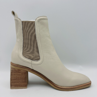 Botas de cuero para mujer #6 - cuadrado Toe Boots del vestido de la prenda impermeable del tobillo #11