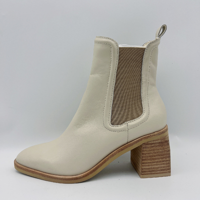 Botas de cuero para mujer #6 - cuadrado Toe Boots del vestido de la prenda impermeable del tobillo #11