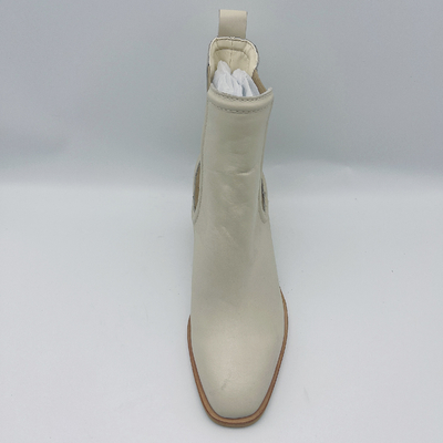 Botas de cuero para mujer #6 - cuadrado Toe Boots del vestido de la prenda impermeable del tobillo #11
