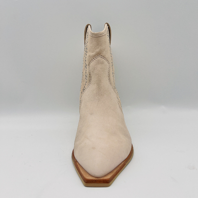 El vestido de cuero para mujer del hueso patea botas casuales del tobillo de las señoras cómodas con bordado de los pernos prisioneros