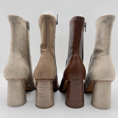 De las botas de cuero para mujer blancas Tan Waterproof Leather Ankle Boots suave del vestido