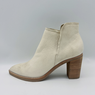 Las botas de cuero auténticas del tobillo de las mujeres señalaron a Toe Ankle Boots Chunky Heel