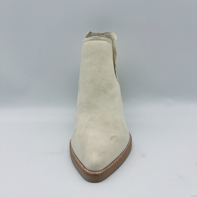 Las botas de cuero auténticas del tobillo de las mujeres señalaron a Toe Ankle Boots Chunky Heel