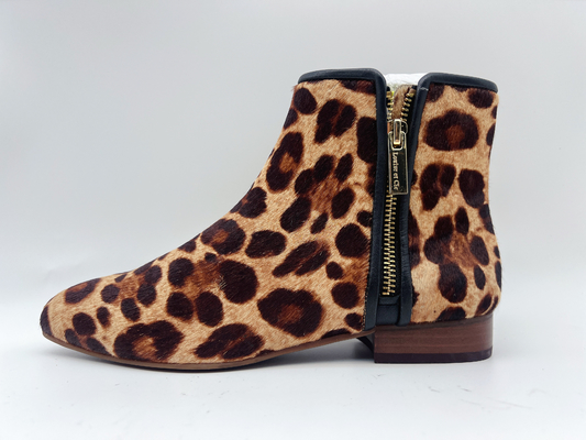 De las mujeres del cuero de la cremallera botas del tobillo para arriba, alrededor de Toe Low Heel Ankle Boots
