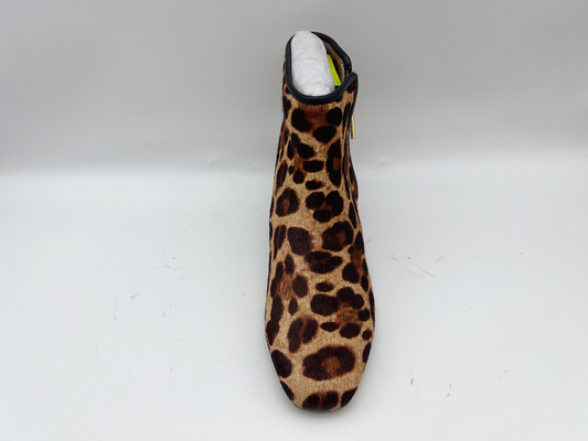 De las mujeres del cuero de la cremallera botas del tobillo para arriba, alrededor de Toe Low Heel Ankle Boots