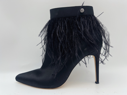 Las botas de cuero auténticas de las mujeres negras, Toe Ankle Boots señalado tacón de aguja