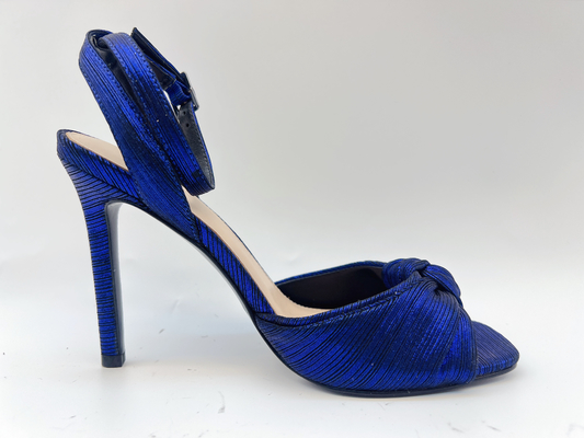 Las señoras superiores tejidas suavemente cubren el estilete púrpura elegante Toe Heel Sandals abierto de las sandalias con cuero