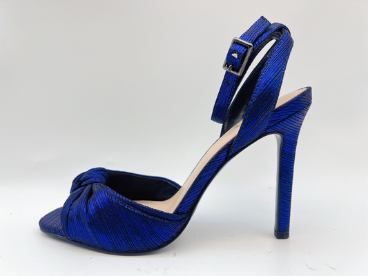 Las señoras superiores tejidas suavemente cubren el estilete púrpura elegante Toe Heel Sandals abierto de las sandalias con cuero