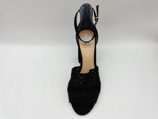 Las señoras suaves de Nubuck suavemente cubren las sandalias con cuero #6-#11 negro con la parte superior de la red de pesca