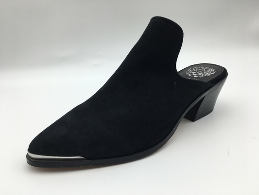 Los zapatos de cuero planos para mujer de encargo broncean/gris/Toe Shoes cerrado tacón bajo negro