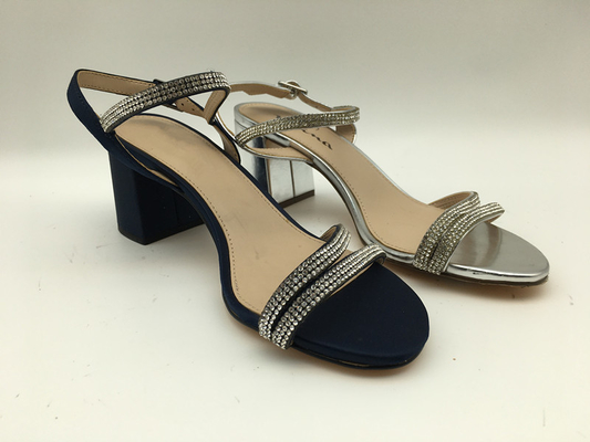 Sandalias abiertas de la correa de Toe Soft Suede Black Leather con diseño de la piedra preciosa