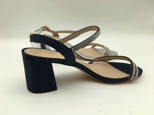 Sandalias abiertas de la correa de Toe Soft Suede Black Leather con diseño de la piedra preciosa