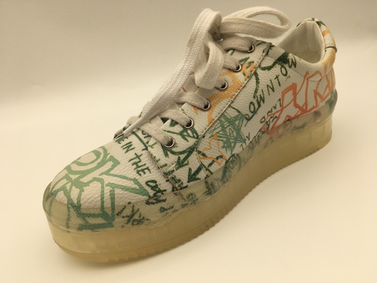 Para mujer beige ata para arriba los zapatos de la comodidad del ocio de los calzados informales 5m m
