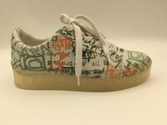 Para mujer beige ata para arriba los zapatos de la comodidad del ocio de los calzados informales 5m m
