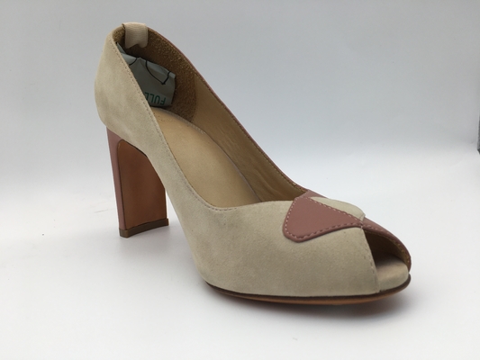 OEM de cuero para mujer del ODM de los zapatos de vestir del ante con el pío Toe Heels