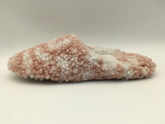 Deslizadores de señoras suaves del rosa/del hueso Toe Two Tone Fur With cercano una unidad TPR Outsole