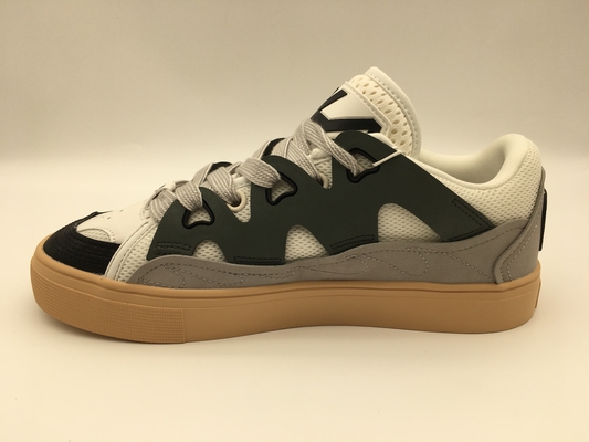 Resbalón plano de las señoras del OEM del ODM de Grey Womens Genuine Leather Shoes en los zapatos