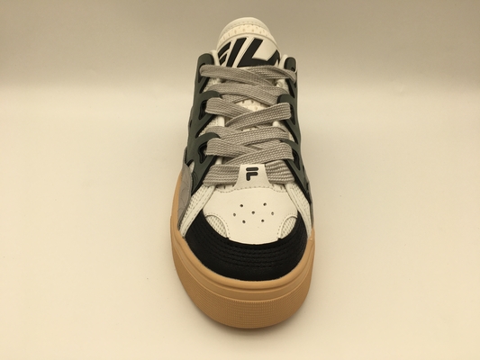 Resbalón plano de las señoras del OEM del ODM de Grey Womens Genuine Leather Shoes en los zapatos