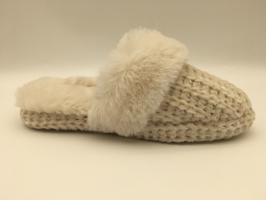 Deslizadores planos suaves de los deslizadores calientes para mujer anaranjados del invierno con superior trenzado/el forro polar