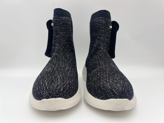 La marina de guerra resistente de los zapatos de trabajo del resbalón negro de las mujeres mezcla cómodo