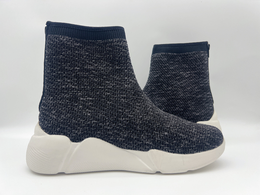 La marina de guerra resistente de los zapatos de trabajo del resbalón negro de las mujeres mezcla cómodo