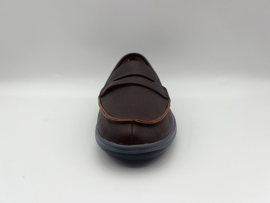 Zapatos de trabajo resistentes del resbalón cómodo suavemente dos holgazanes de Tone Leather Ladies Flat Leather