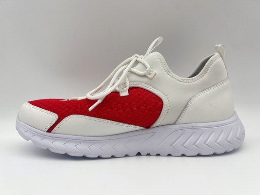 El ocio para mujer del azul rojo calza la PU suave de Nappa con una suela exterior de goma de la unidad