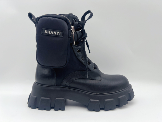 Zapatos que caminan superiores para mujer de cuero de la vaca los altos no deslizan el desgaste - resistente