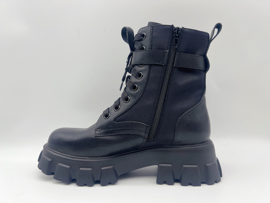 Zapatos que caminan superiores para mujer de cuero de la vaca los altos no deslizan el desgaste - resistente