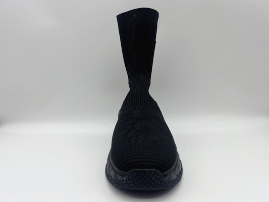 La comodidad no desliza los zapatos planos, altos zapatos superiores de cuero negros durables