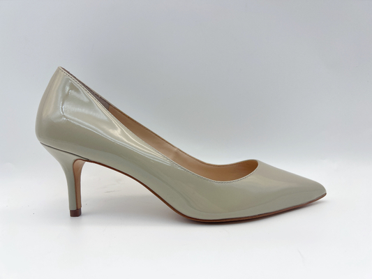 Las mujeres suaves del charol bombean el hueso Toe Low Heel Pumps señalado los 3cm de los zapatos